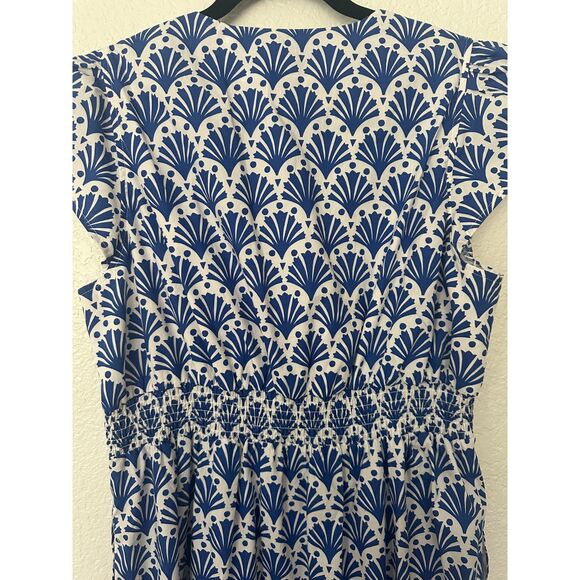 Boden May Cotton Midi Tea Dress Surf The Web, Shells Size 12 - Picture 7 of 10